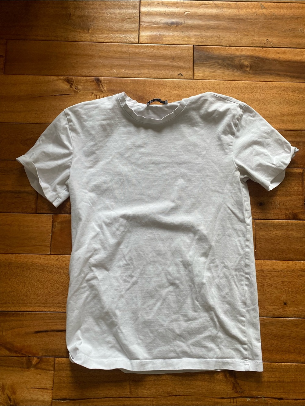 Zara White Short Sleeve Crew Neck Tee